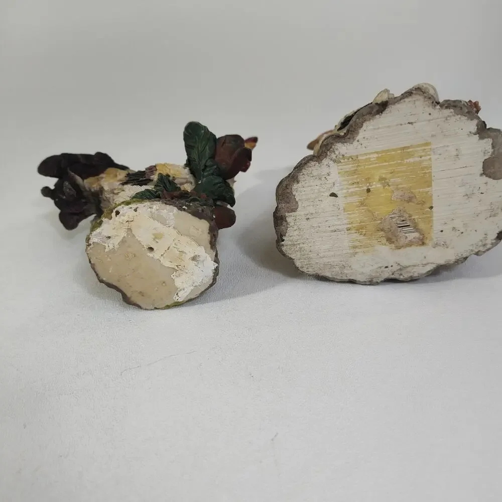 VTG Rooster Chicken Hen Family Resin Figurine Baby Chicks Rooster Cute!_Lot of 2
